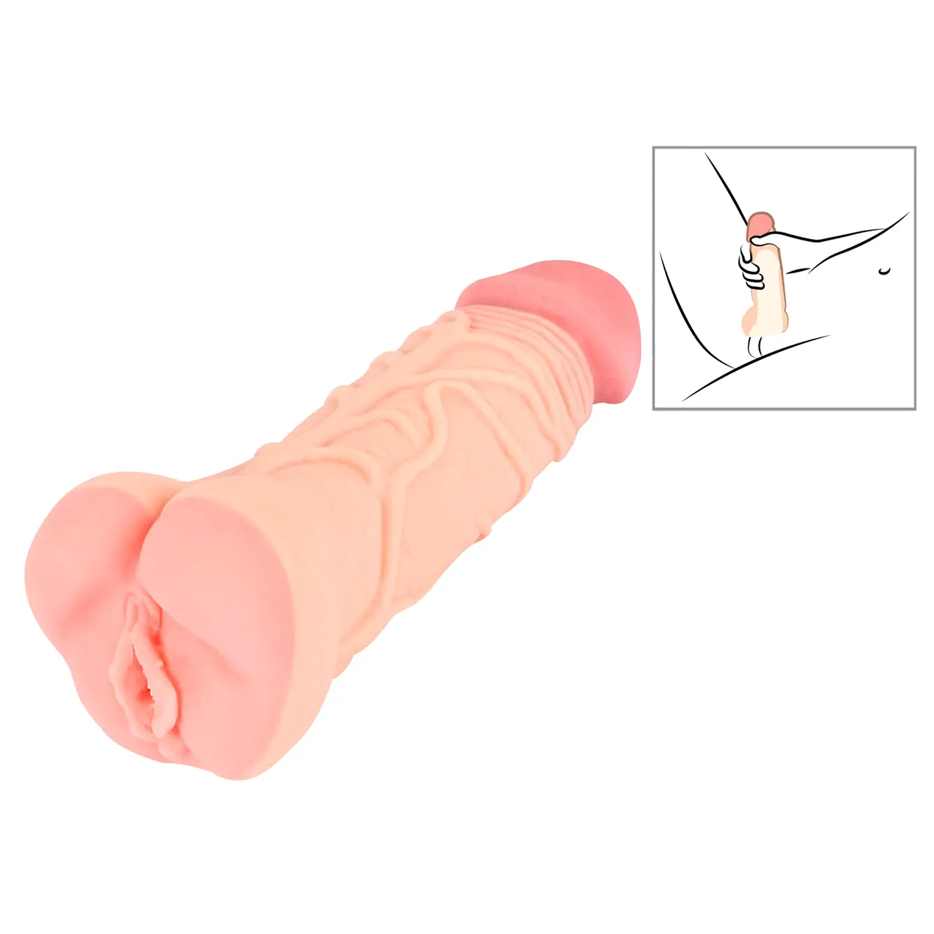 Návlek na penis a masturbátor vagína 2v1 Nature Skin