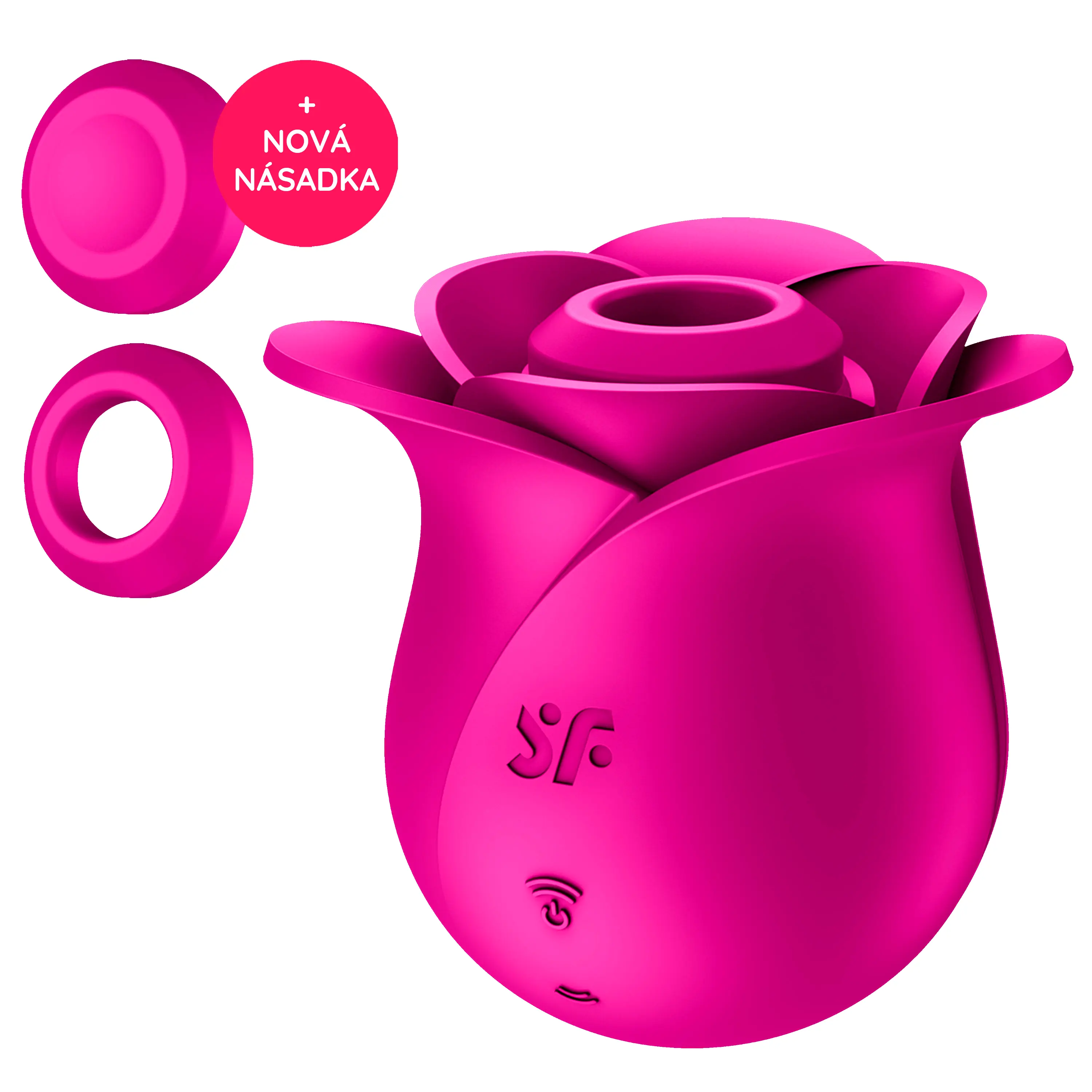 Stimulátor klitorisu s dvoma nástavcami v tvare ruže Modern Blossom