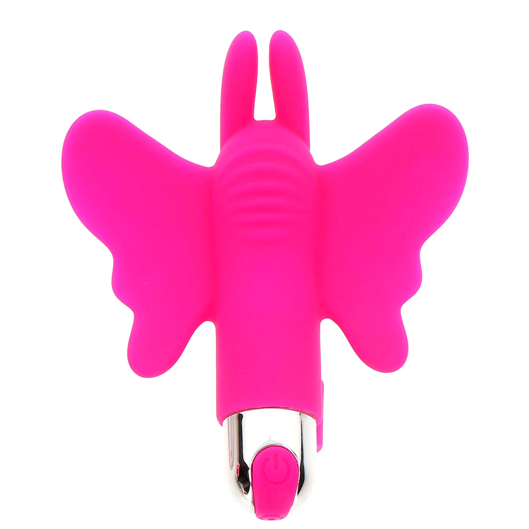 Nabíjateľný klitorisový vibrátor na prst motýlik Butterfly Pleaser ružový