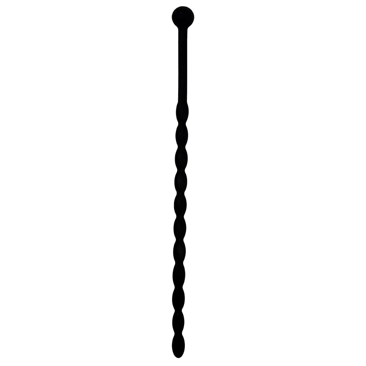 Silikónový dilatátor na penis s vrúbkovaným tvarom čierny