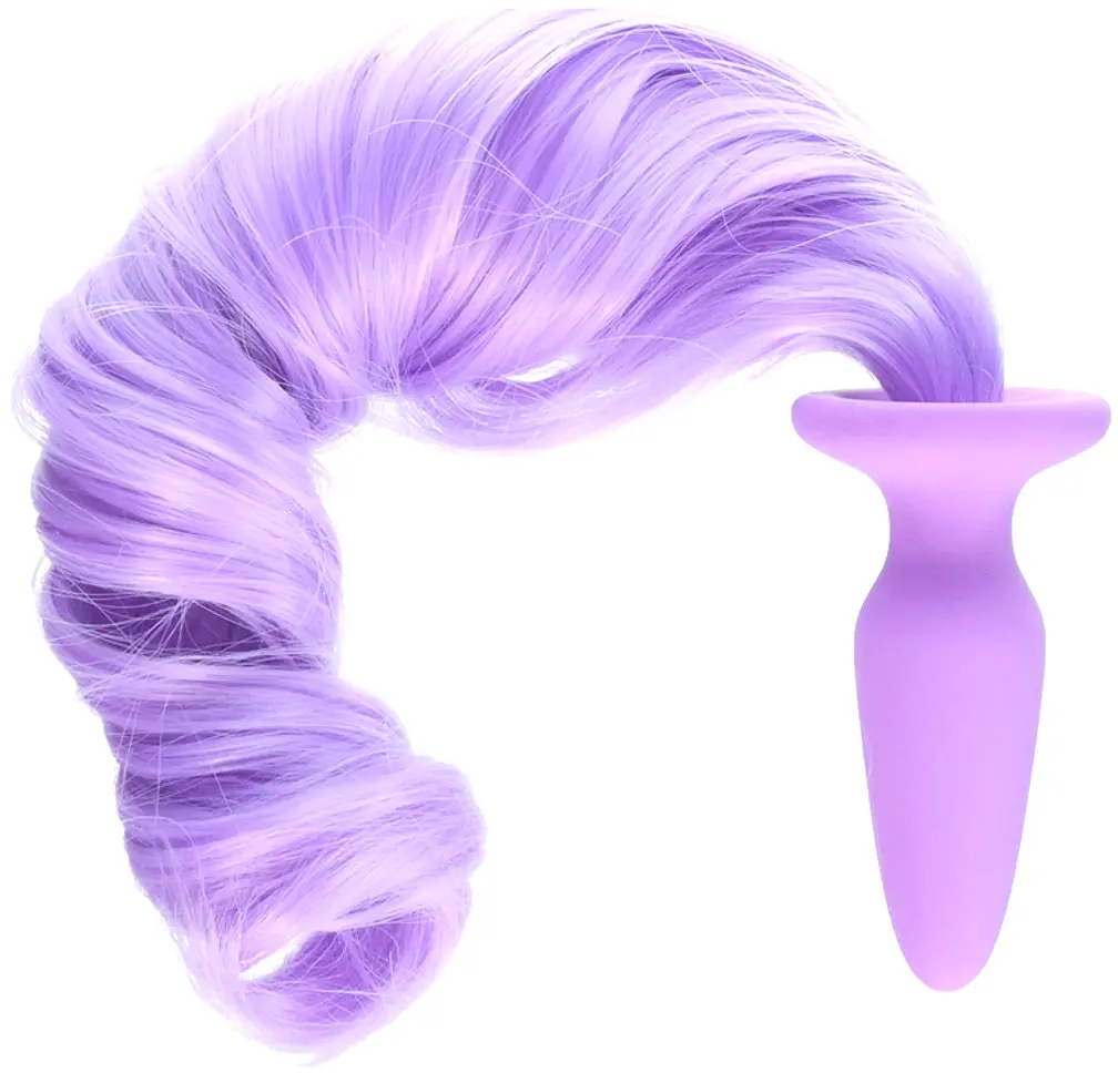 Unicorn Tails silikónový kolík s dlhým chvostom fialový