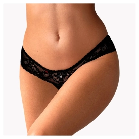 Otvorené nohavičky v rozkroku 837-THC-1 Crotchless čierne