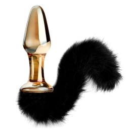 Luxusný sklenený análny kolík s 28cm chvostom