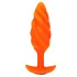 Špirálovitý vibračný análny kolík B-Vibe Swirl oranžový