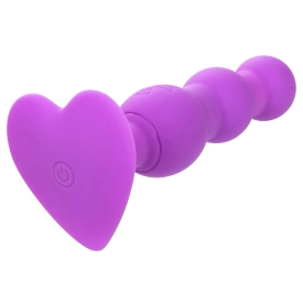 Nabíjateľný guľôčkový kolík so srdiečkom fialový Triple Beaded Probe