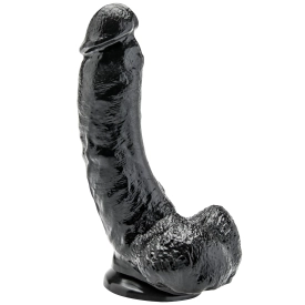 Zahnuté hrubé realistické dildo čierne 21.5 cm Get Real
