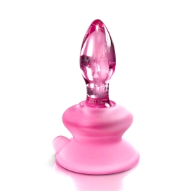 Sklenený kolík so silikónovou prísavkou ružový Icicles No. 90