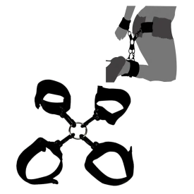 Odnímateľné putá na členky a zápästia v tvare X Hogtie Set
