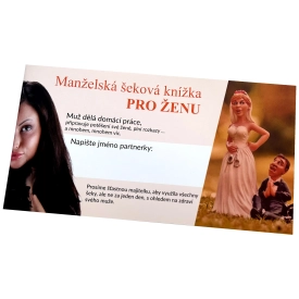 Šeková knižka pre manželku