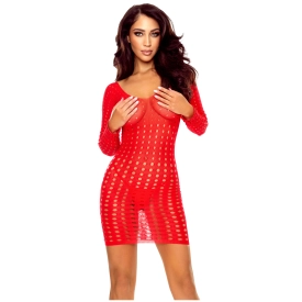 BS110 sexy dierkované minišaty červené