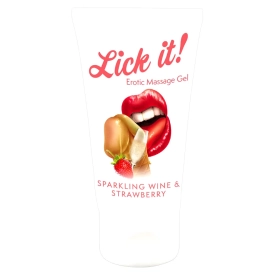Lick-it 2v1 masážny lubrikant víno a jahoda 50 ml