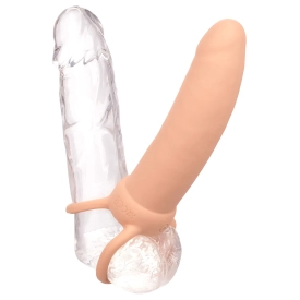 Performance Maxx hladké vibračné dildo a erekčný krúžok