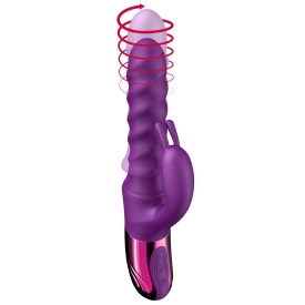 Rotujúci vibrátor s prirážaním a stimuláciou klitorisu Swirl Rabbit
