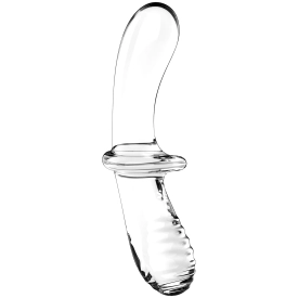 Sklenené obojstranné dildo číre Double Crystal