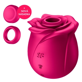 Stimulátor klitorisu s dvoma nástavcami v tvare ruže Classic Blossom