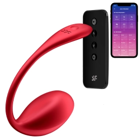 Satisfyer Shiny Petal smart nositeľný guľatý vibrátor červený