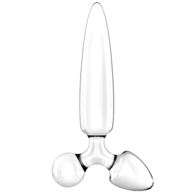 Satisfyer Triple Crystal 1 Transparent sklenené priesvitné dildo