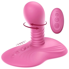 Rotačná vibračná podložka s vaginálnym vibrátorom ružová