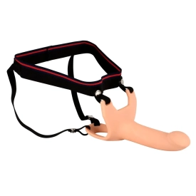 Silikónový stredne veľký pripínací penis +5 cm dĺžky Strap-on Silicone Sleeve M