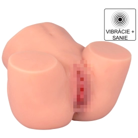 Realistické torzo s vibráciami a sacím efektom vagína 4 kg Bangers