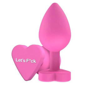 Booty Sweethearts análny kolík so srdiečkom Let’s F*ck ružový