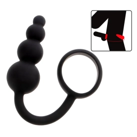 ToyJoy Manpower análny kolík s krúžkom na penis čierny