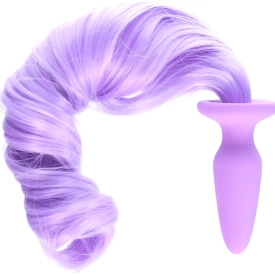 Unicorn Tails silikónový kolík s dlhým chvostom fialový
