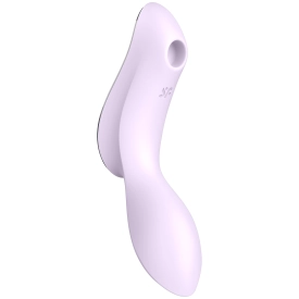 Silikónový vibrátor na stimuláciu bodu G a klitorisu s pulzačnými vlnami Curvy Trinity 2 fialový
