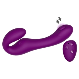 Dvojitý obojstranný vibrátor so stimuláciou bodu G s diaľkovým ovládaním Strapless Strap-On Pulse